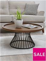 Odem Round Coffee Table Black & Walnut Modern and Stylish Living Room Furniture