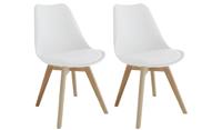 Jerry Pair of Dining Chair White Kitchen Breakfast Set Modern Furniture