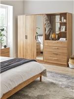 Panama 3 Door, 4 Drawer Combi Wardrobe Oak with shelves Modern Bedroom