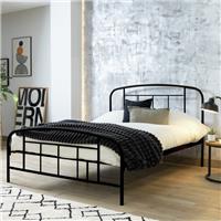 Pippa Double Metal Bed Frame Black Industrial Style Strong Construction