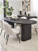 Carina 200cm Dining Table 4 Chairs Black Natural Kitchen Furniture Set UK