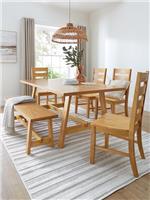 Scottsdale Dining Set Table 4 Chairs Bench | 180cm | Oak Veneer