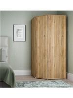 Lisson Corner Wardrobe New Oak | Space Saving | Cube Shelves