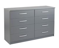 Hallingford Grey 4+4 Drawer Chest Storage Organiser Bedroom Furniture