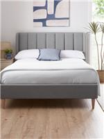 Nook Double Bed Frame Grey | Winged Headboard | Sprung Slats