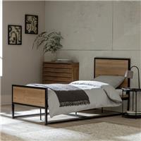 Loft Living Single Wooden Bed Frame Oak Stylish Bedroom Furniture