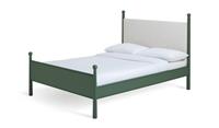 Kingsize Bed Frame Green Upholstered Fabric Headboard Bedroom Furniture