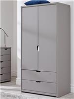 Aspen 2 Door Wardrobe Grey Oak | 2 Drawers | Kids Bedroom Storage