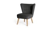 Alexis Velvet Cocktail Chair Charcoal Modern Living Room Accent Furniture