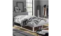 Platform Single Metal Bed Frame White Modern Bedroom Furniture