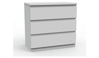 Jenson 3 Drawer Chest White Gloss Storage Organiser Bedroom Furniture