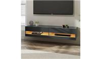 GFW Leon 180cm LED Wall TV Unit Anthracite Modern Media Storage Cabinet
