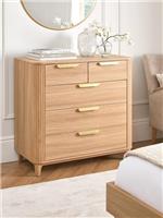 Carina 2+3 Drawer Chest | Oak Effect | 5-Drawer Storage Unit | Modern Bedroom