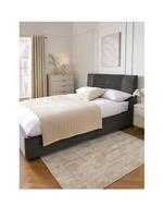 Serenity Lift Up Ottoman Fabric Double Bed Grey Spacious Bedroom Storage