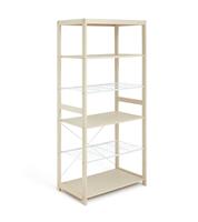Flicka Open 5 Shelf Wardrobe Pine Storage Organiser Bedroom Furniture