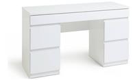 Jenson Double Pedestal Dressing Table Matte White Modern Bedroom Furniture
