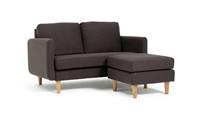 Remi Fabric 2 Seater Chaise Sofa Charcoal Comfortable Lounge Corner