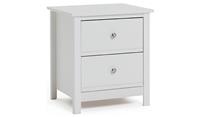 Brooklyn 2 Drawer Bedside Table White Compact Nightstand With Soft Close