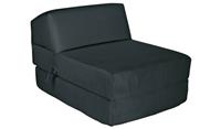 Kaikoo Single Fabric Chairbed Jet Black Space Saving Foldable Design