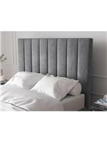 Nova Double Headboard Grey | Upholstered Fabric | Ready Assembled | Textured