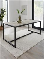 Harlem Dining Table 180cm Grey Oak & Black Metal|Industrial Style| Family Table