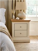Hanna Set of 2 Bedside Chests Cream & Oak | Rustic Style | 2 Drawers