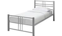 Atlas Single Metal Bed Frame Silver Sturdy and Elegant Bedroom Furniture