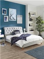 Aspire Sorento Kingsize Grey Velvet Bed Frame Elegant and Spacious Bed Solution