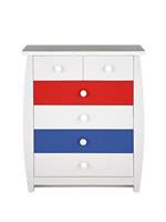ORLANDO FRESH 4+2 Chest White/Navy/Red Colorful and Functional Storage Solution