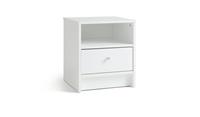 Malibu 1 Drawer Bedside Table - White