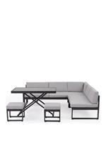 Cuba Corner L-Shape Dining Set with Lift-Up Table Grey Stylish Outdoor Furniture