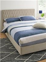 Ashton Fabric Double Bed Frame Light Grey Sleek Comfortable Bedroom Furniture