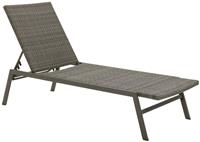 Tahiti Rattan Effect Sun Lounger Grey Outdoor Furniture for Relaxation