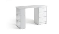 Malibu 3 Drawer Office Desk White Home Office Furniture Workspace