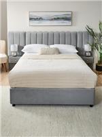 Amaya Double Bed Frame with Built-In Side Tables Grey Modern Storage Solution