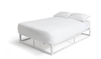 Platform Double Metal Bed Frame White Durable and Stylish Bedroom Furniture