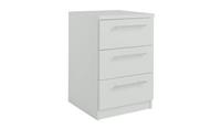 Brisbane 3 Drawer Bedside Grey Modern Bedroom Furniture Storage Organiser