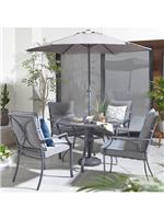 Nice 6 Piece Cushioned Dining Set - Grey Comfortable Stylish Outdoor Furniture