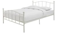 Fleur Small Double Metal Bed Frame White Easy Assembly Sturdy Frame