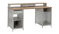 Modular 1 Drawer Gaming Desk Oak Effect & Grey Spacious Surface Area
