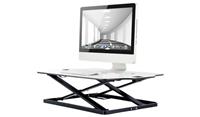 ProperAV Slim Profile Stand Up Desk Workstation White Ergonomic Home Office