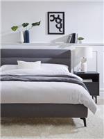 Prague Fabric Double Bed Grey Stylish Comfortable Bed Frame for Bedrooms