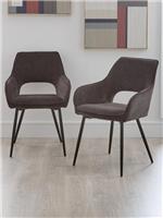 Sheldon Pair of Dining Chairs Charcoal Comfortable Stylish Seating Solution