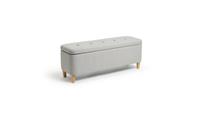 Aspen Fabric Storage Ottoman - Light Grey