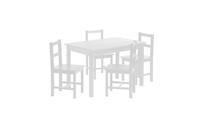 Raye White Dining Table & 4 White Chairs Scandinavian Design Compact