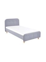 Charlie Piped Fabric Kids Single Bed Grey Modern Kids Bedroom Furniture