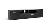 Hayward 2 Door TV Unit Black Gloss Media Storage Cabinet Modern Living
