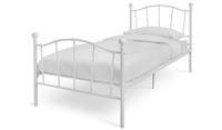 Fleur Single Metal Bed Frame White Bedroom Furniture