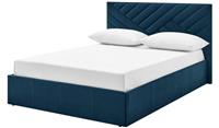 Luca Kingsize End Lift Ottoman Bed Navy Elegant Comfortable Bedroom Furniture