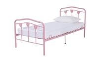 Hearts Single Metal Bed Frame Pink Kids Childrens Bedroom Furniture